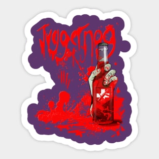 Zombie Hand Bloodied Juggernog on Purple Sticker